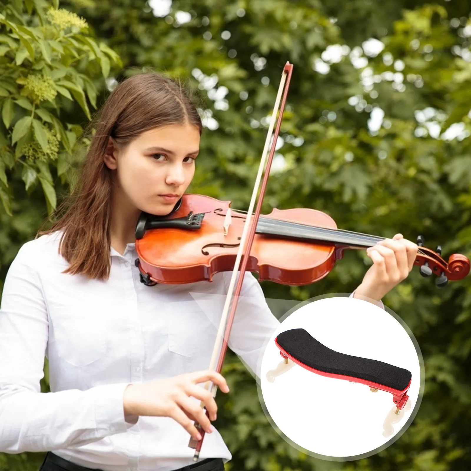 1Pcs Rubber Violin Shoulder Support Simple Curved Design Comfortable Pad Portable Holder for Violin Instrument Back Pressure
