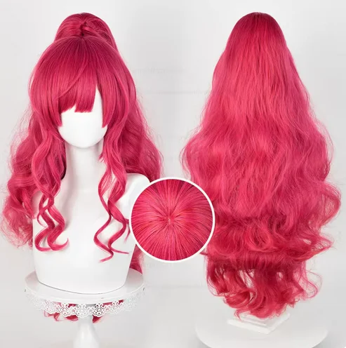 Pinkie Pie Cosplay Wig 2 Styles Anime Pinkamena Diane Pie Long Red Curly Heat Resistant Synthetic Hair Halloween Wigs