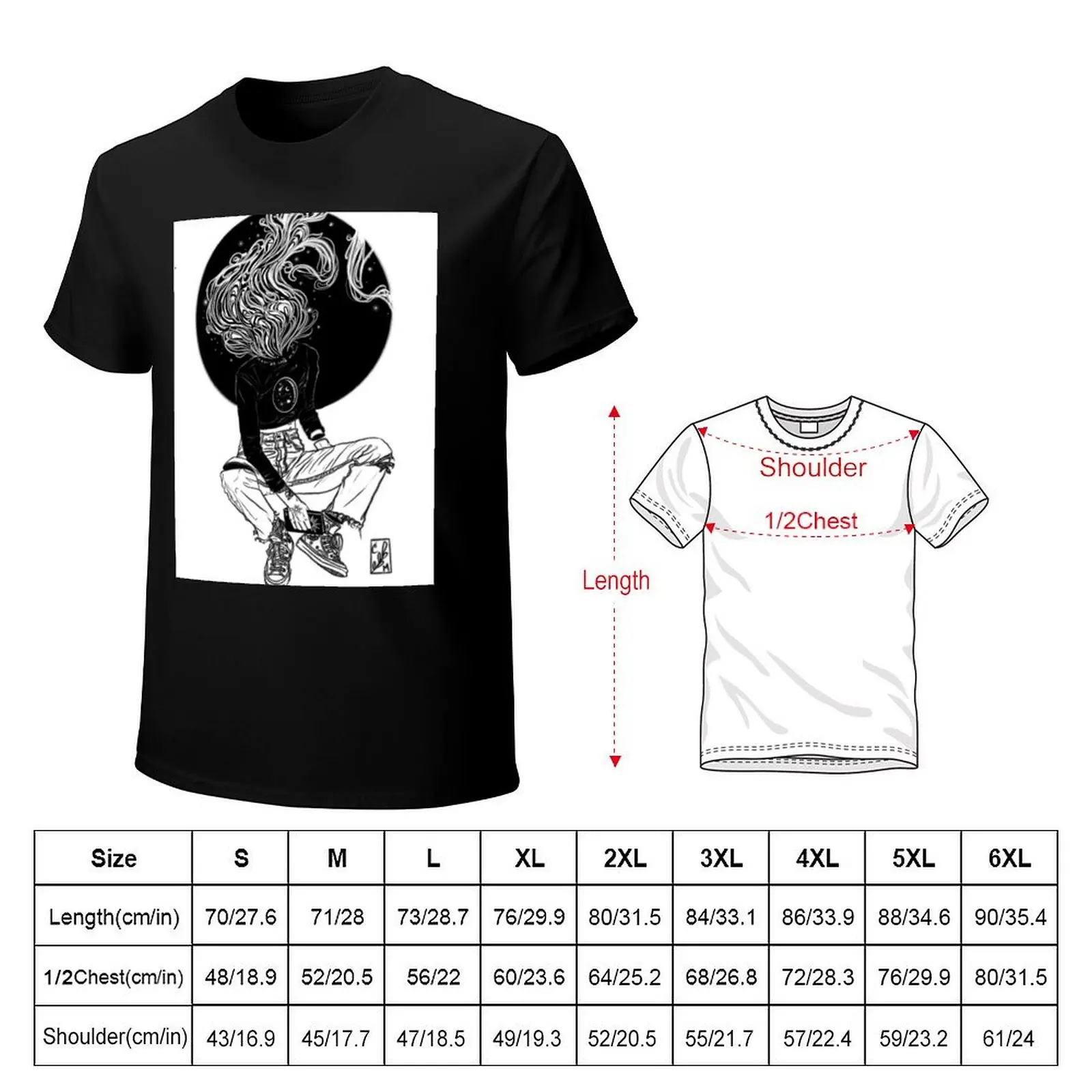 Mind in the galaxy T-Shirt Big Size Short Sleeve Casual Top