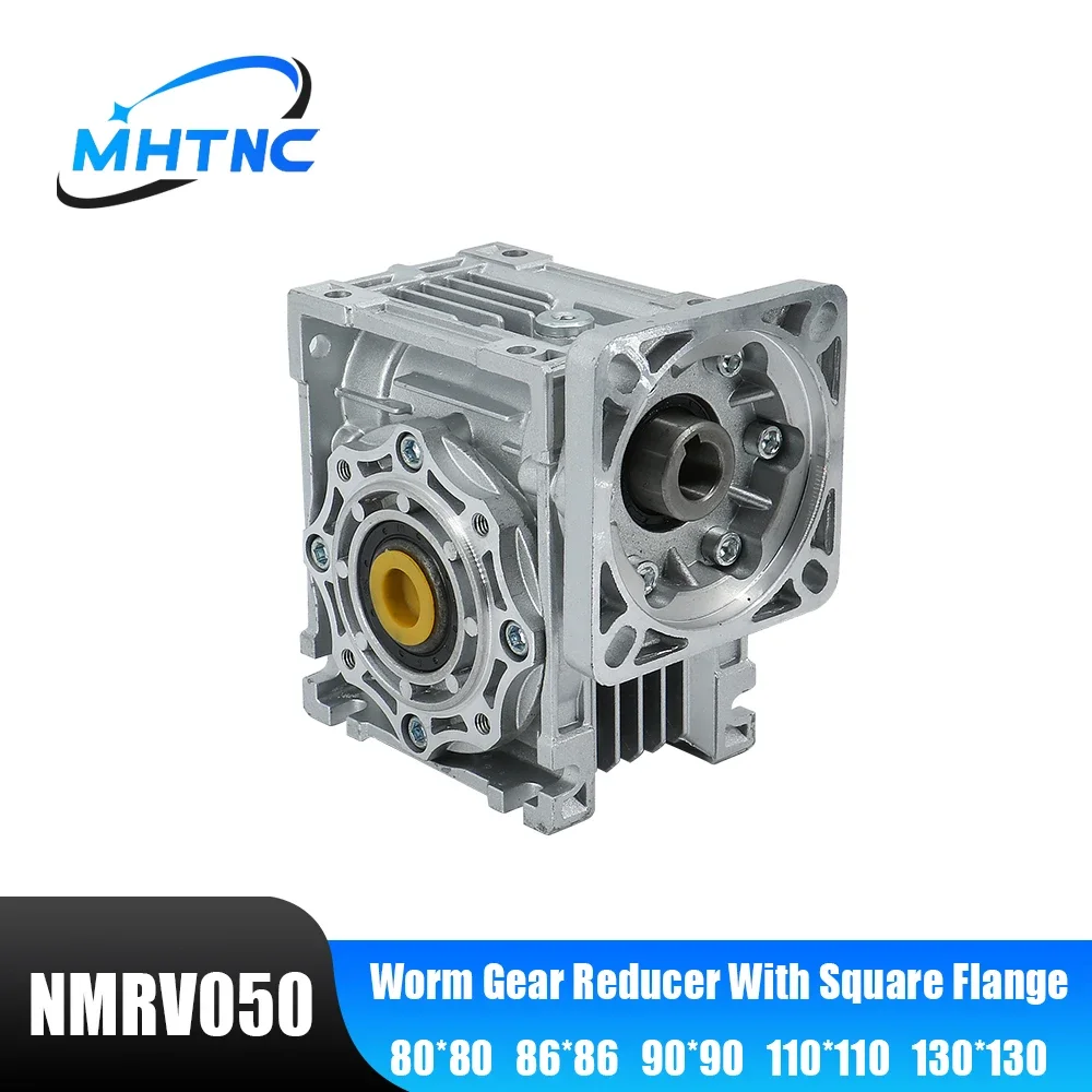 Servo Motor NMRV050 Gearbox Worm Gear Reducer Ratio 5 To 100: 1 Input Shaft 14/19mm Input Holes 25mm Stepper Motor Reducer