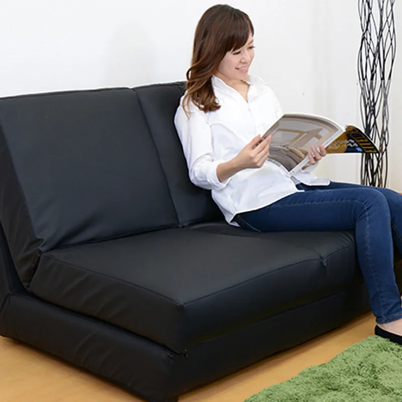 Sofa bed folding dual-purpose single leather multi-functional small apartment living room study lunch break