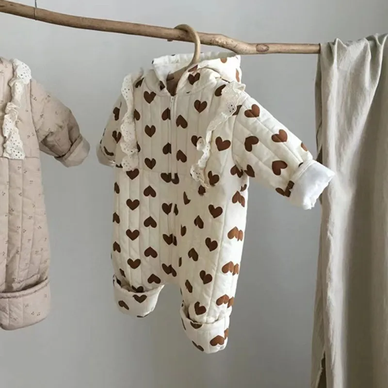 HY21209 Baby All-in-One Suit Autumn Winter New Fashionable Long Crawling Suit Versatile Thickened Fleece Warm Baby Romper