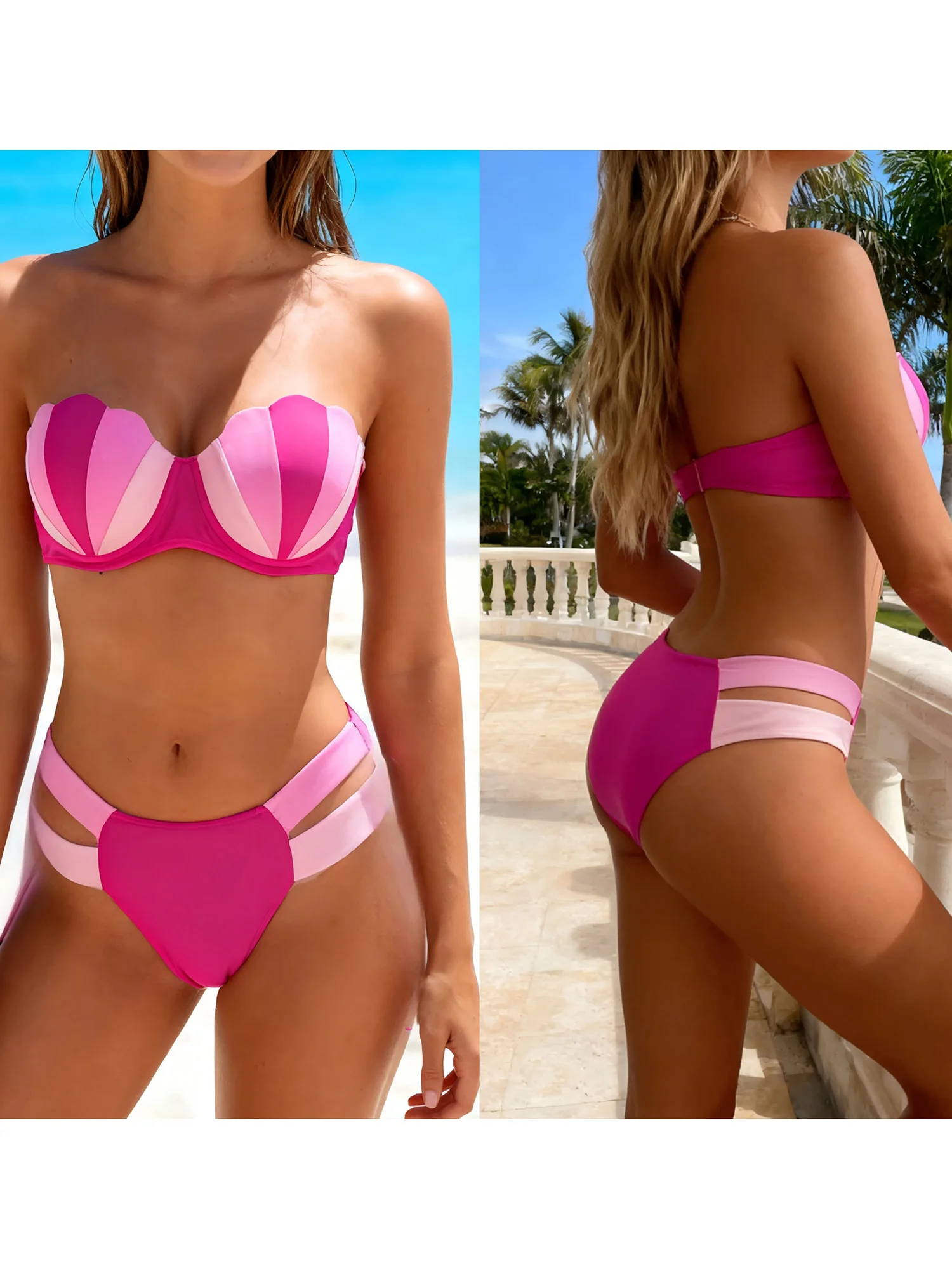 Maillot de bain deux pièces pour femmes, Sexy, col licou, à volants, ensemble deux pièces, taille haute, imprimé Floral, vêtements de plage