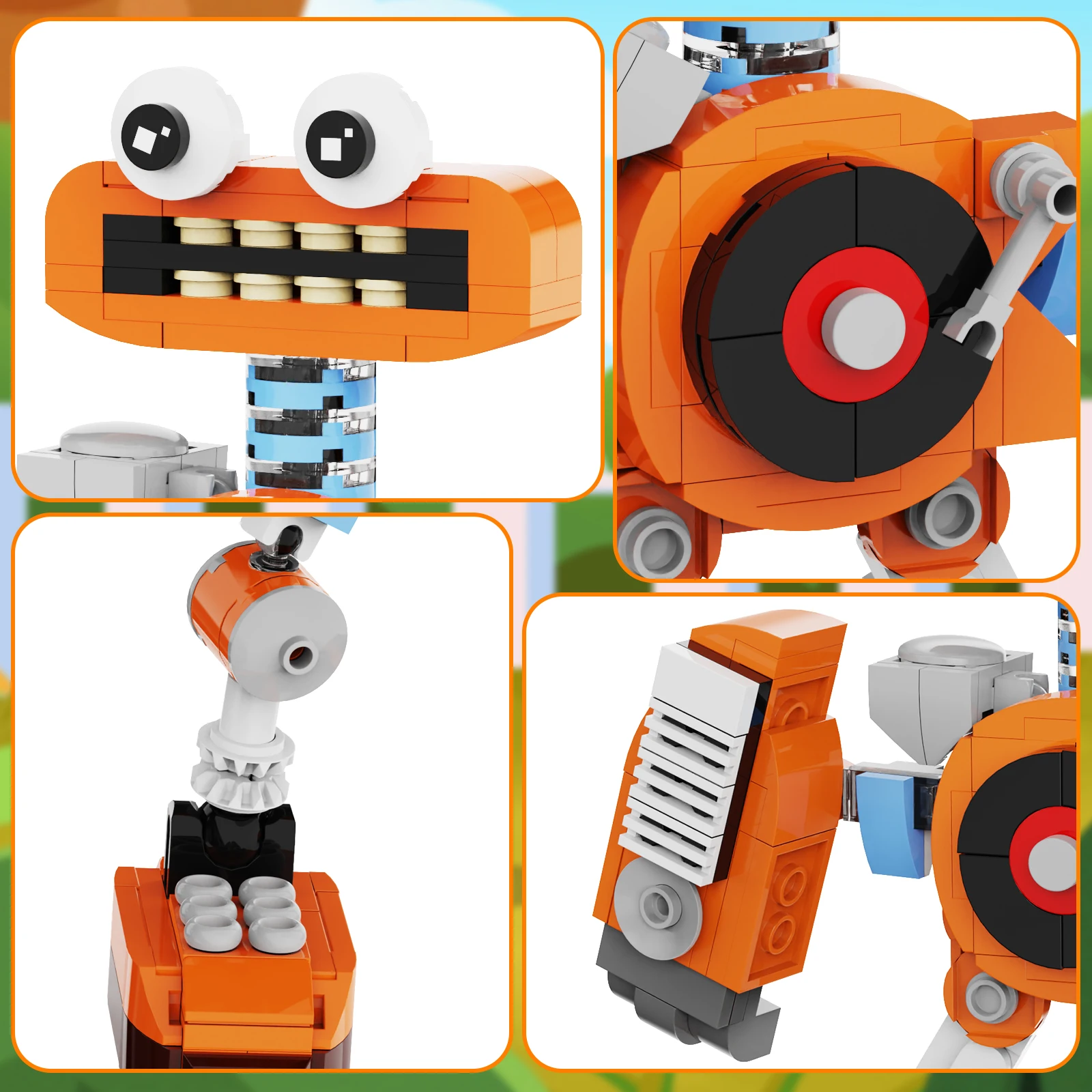 2024 NEW BuildMoc My Singing Monsters Orange Wubbox Robot Mecha Building Blocks Set with Paper Manual Anime Game Character Toys