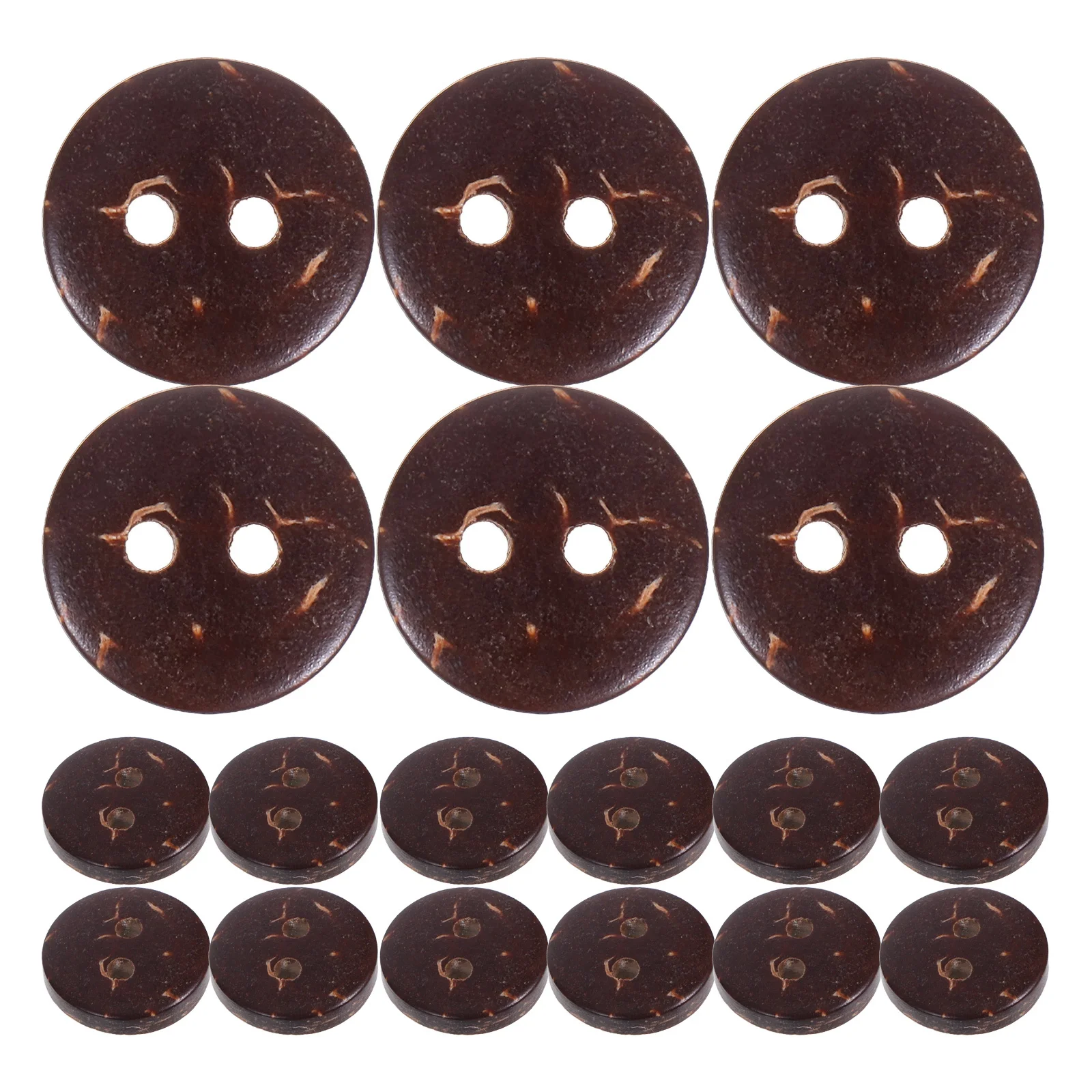 

100Pcs Natural Coconut Shell Buttons Round 2 Holes Sewing Accessories for Handmade Craft Clothing Decoration Shirt Hat Bag