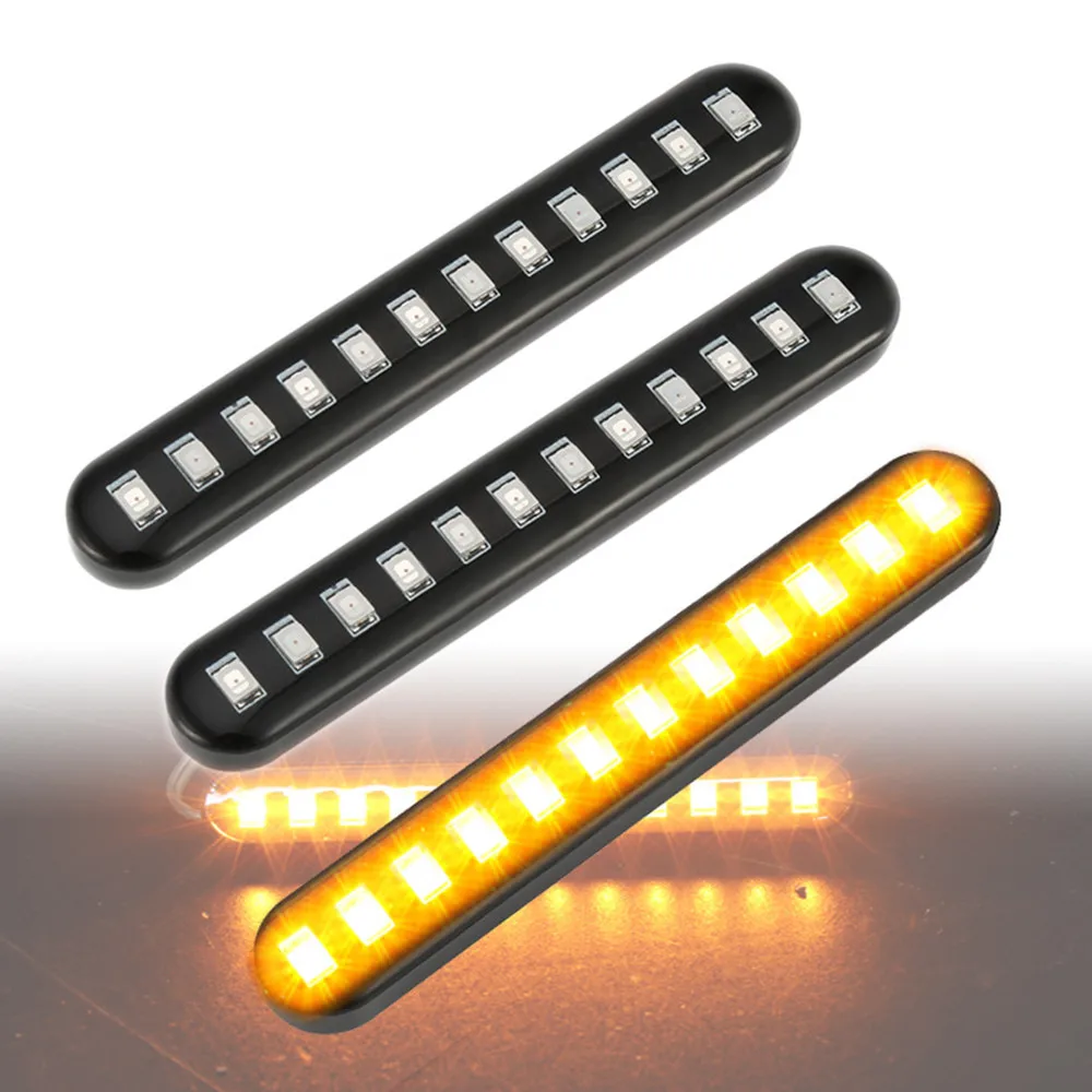 

2Pcs 12 LED Signal Lights Sequential Water Flowing Mini Strips Motorcycle Car Strips Led Turn Signal Flasher Lights