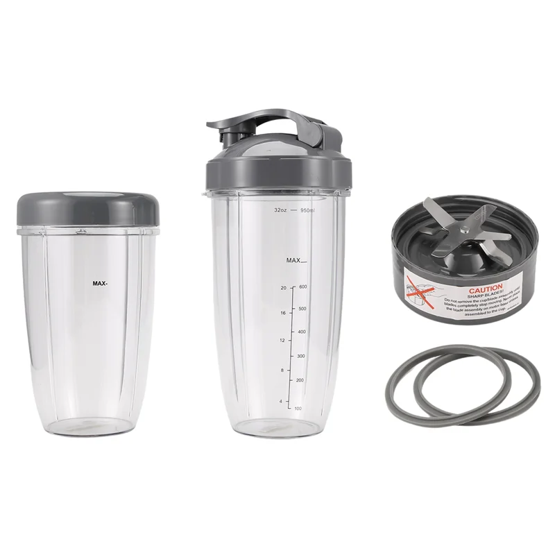 Peças de reposição para liquidificadores Nutribullet 600W/900W/PRO - Lâmina extratora e copos grandes de 32 onças e copos grandes de 24 onças multiuso