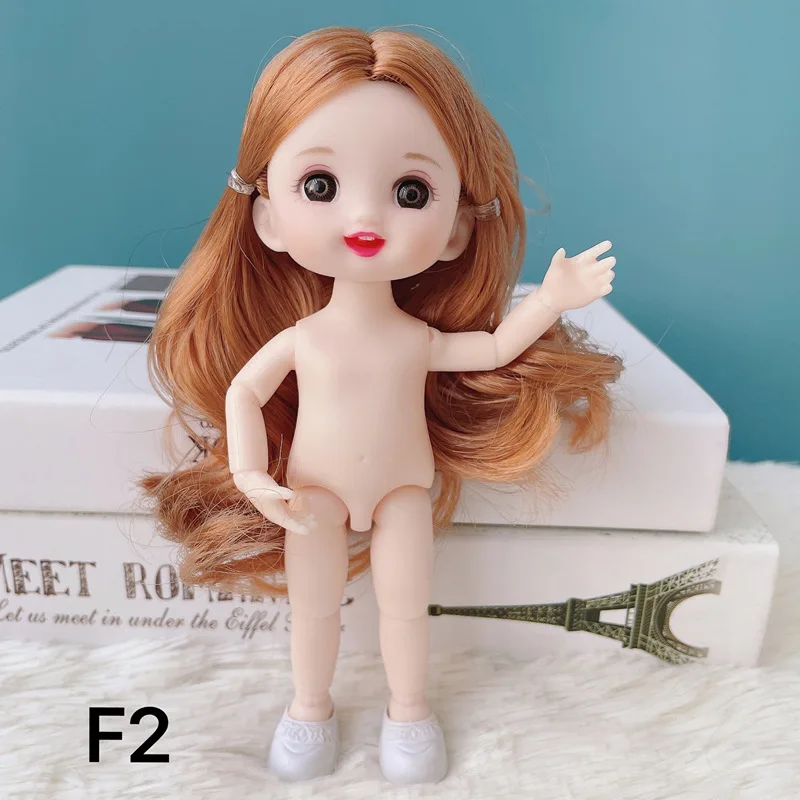 1/8 Bjd Cute Baby Doll 16cm Heigh Smile Doll 13 Joint Body Nude Doll Toys Girls Diy Dress Up Toys for Kid