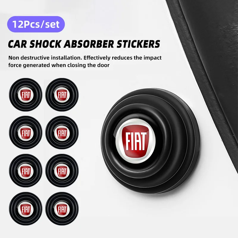 12Pcs Car Door Anti-Collision Silent Rubber Bumper Protector For FIAT Abarth 600 Panda Pulse Tipo Mobi Strada 500 Topolino