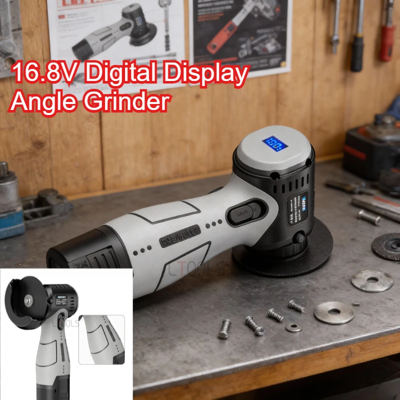 16.8V Brushless Angle Grinder Lithium Battery Charging Portable Polishing Machine 3 Inch Small Household Handheld Cutting Tools