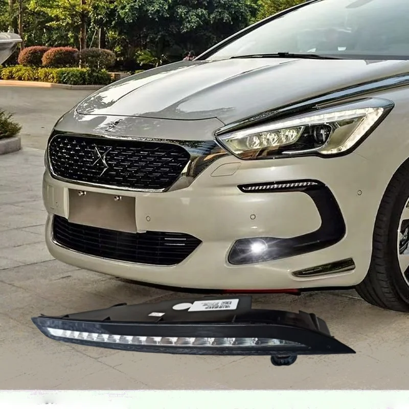 For Citroen  DS5LS DS4S Car LED Daytime Running Light Daylight Front streamer Turn signal Fog lamp Car Accessories
