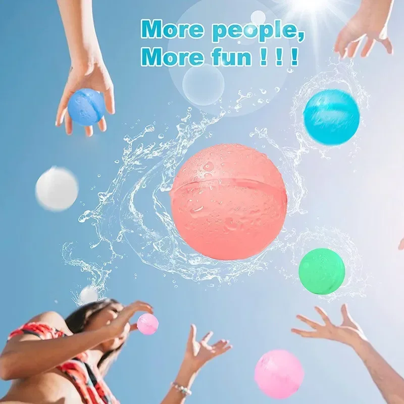 Reusable Water Bomb Splash Balls for Kids, Refillable Water Balloon, Quick Fill,  Swimming Pool