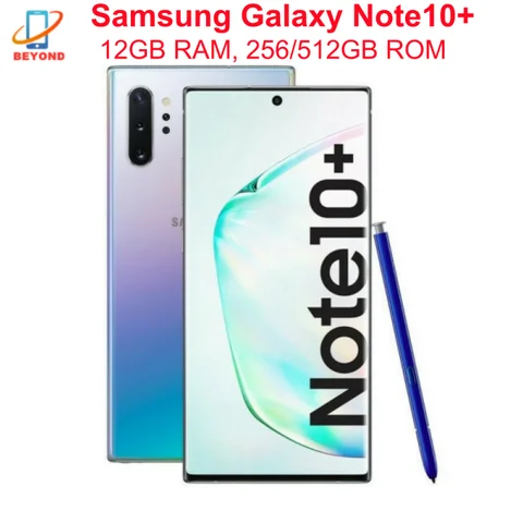 Samsung Galaxy Note10 Plus Note10 + N975F N975FD N975U1 N9750 256/512GB 12GB 6,8 "Snapdragon NFC 4G LTE teléfono móvil Original