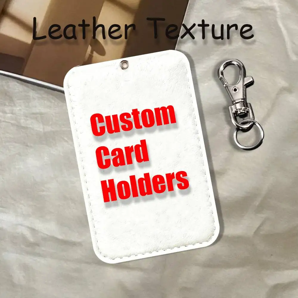

Personalized DIY Customization Pattern PU Leather Card Holder Keychain Key Ring Door Lock Access Tags ID Card Case Keychain Card