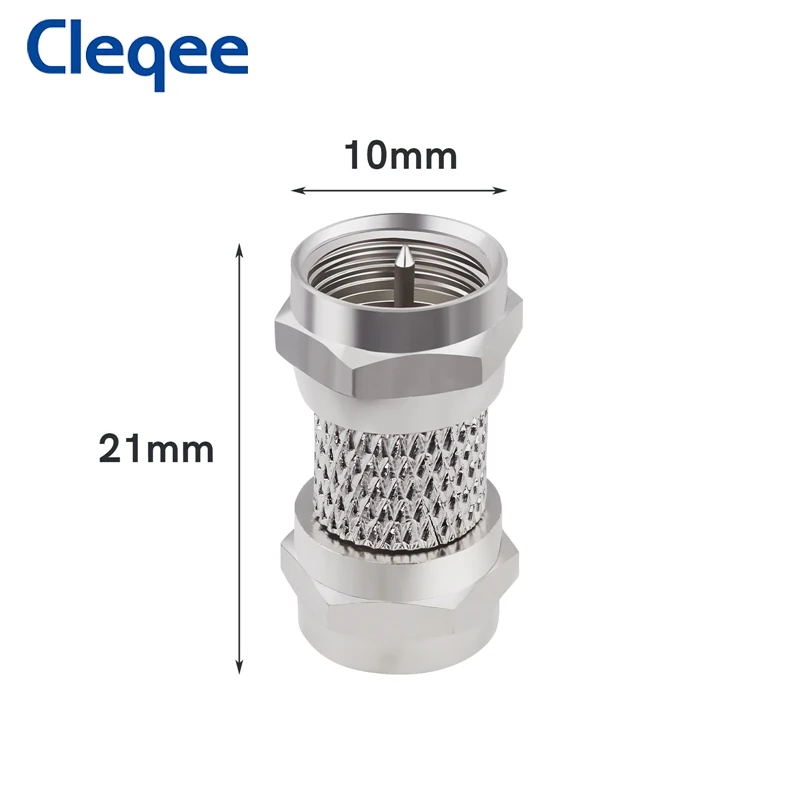 Cleqee 1PC Fอะแดปเตอร์ชายหญิงRF Coax ConnectorเสาอากาศทีวีCoaxial Connector Fทีวี