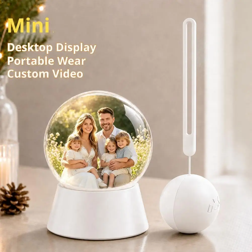 Electronic Video Crystal Ball 1.65-Inch IPS App Bluetooth Custom Animated Sphere ABS PC Portable Mini Ornament For Christmas