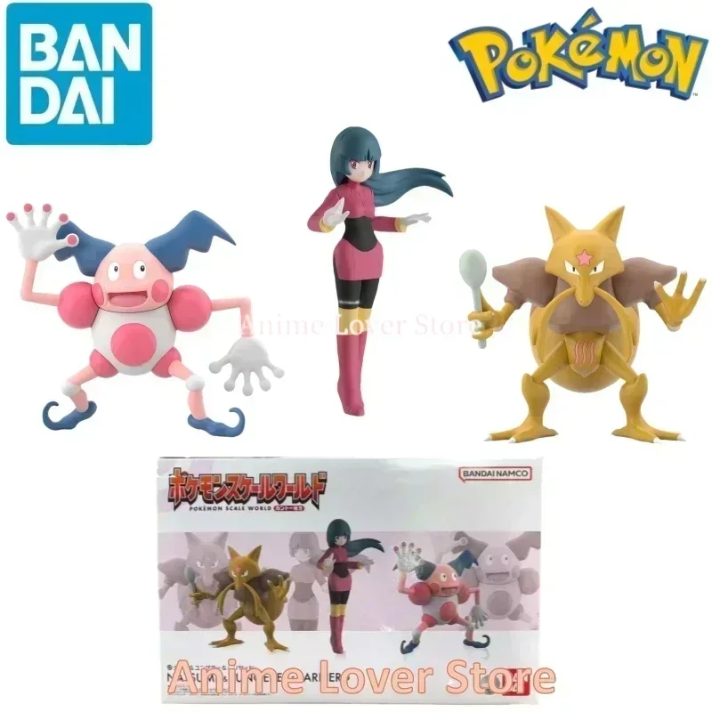 Bandai Original Shokugan POKEMON Scale World Kanto Region Sabrina Kadabra Mr.Mime Anime Action Figures Toys for Kids Gift