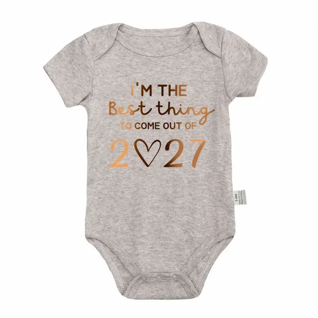 2027 Pregnancy Announcement Baby Onesie I'm The Best Thing To Come Out of 2027 Cotton Short‑Sleeve Bodysuit 6