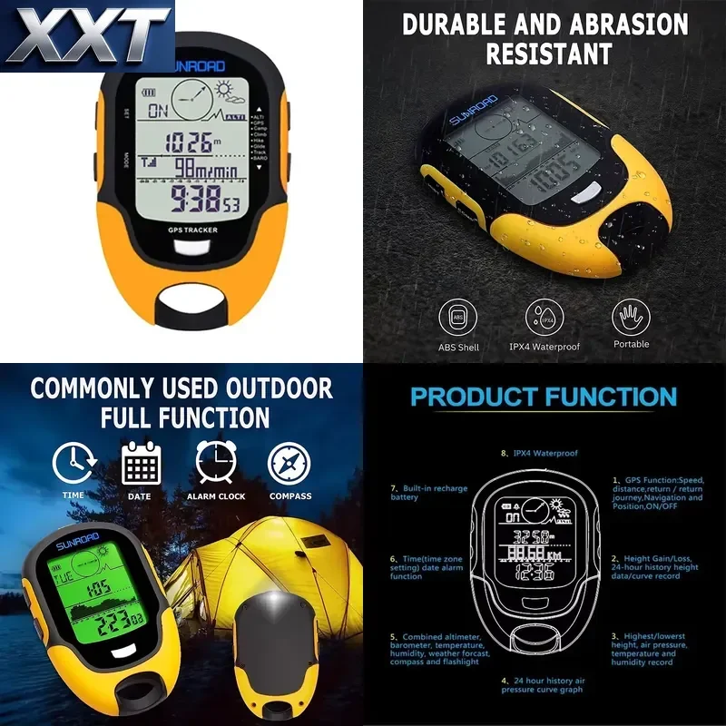 XXT Skydiving Altimeters Rechargeable Barometer Compass with GPS Navigation Temperature & Humidity Monitorin 9000m Altitude