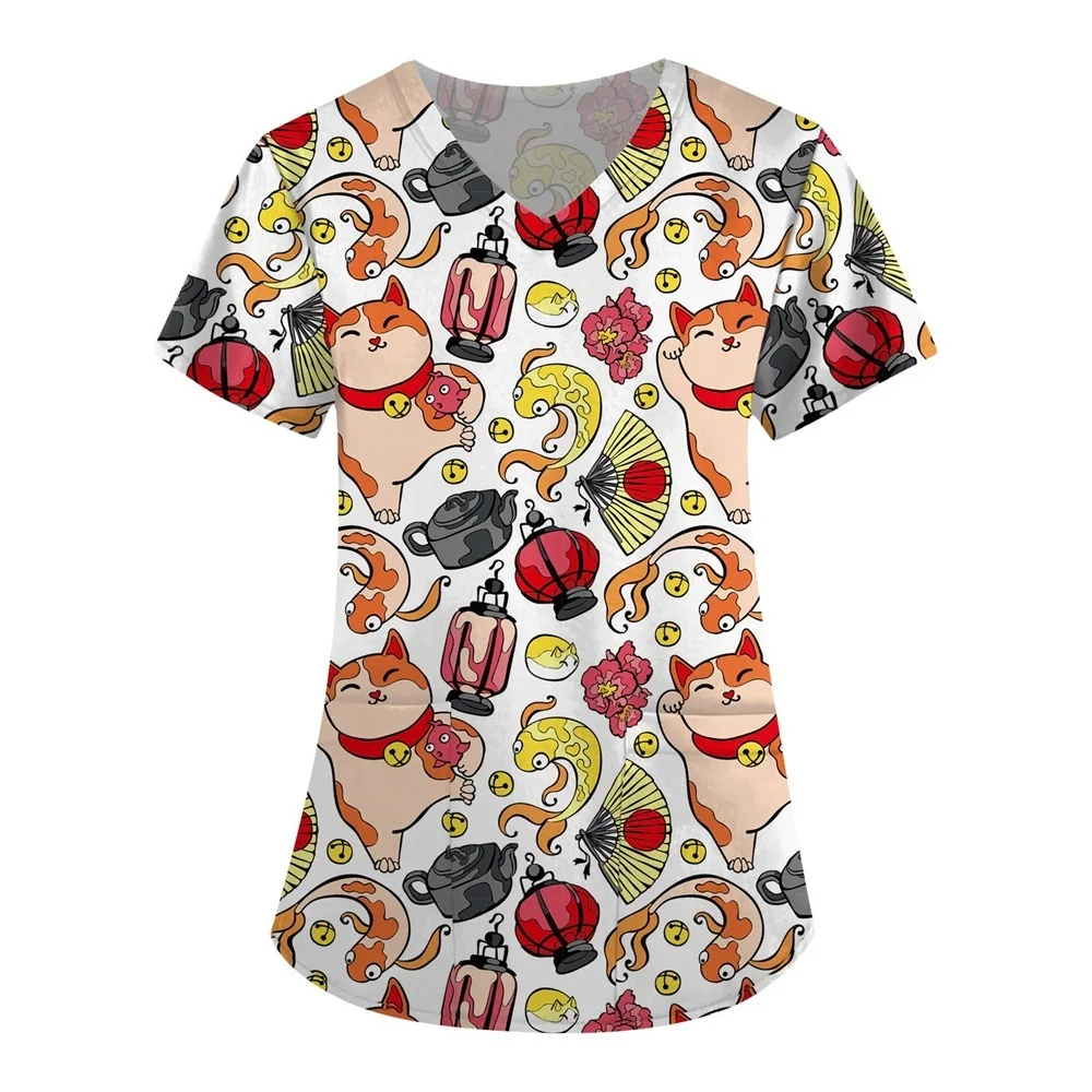 New Tops Fashion Pharmacist Dentist Veterinary Nurse Slim Beauty Scrub Clothes Spa Nurse Pure Cotton Medical Lab Medical Uniform