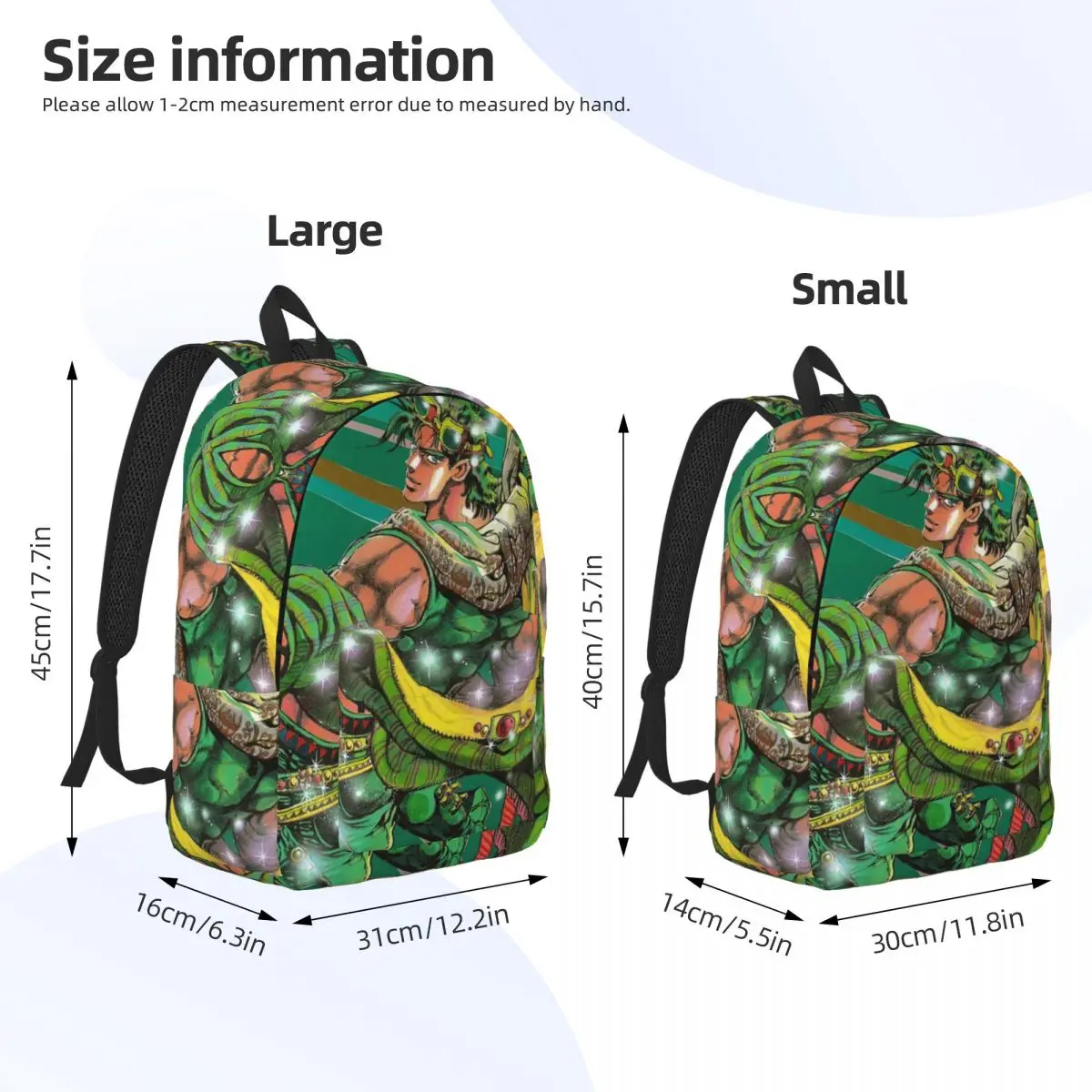 Jojo Bizarre Adventure Joseph Joestar Backpack Student BookBag Children School Bag Laptop Shoulder Bags for Men Women