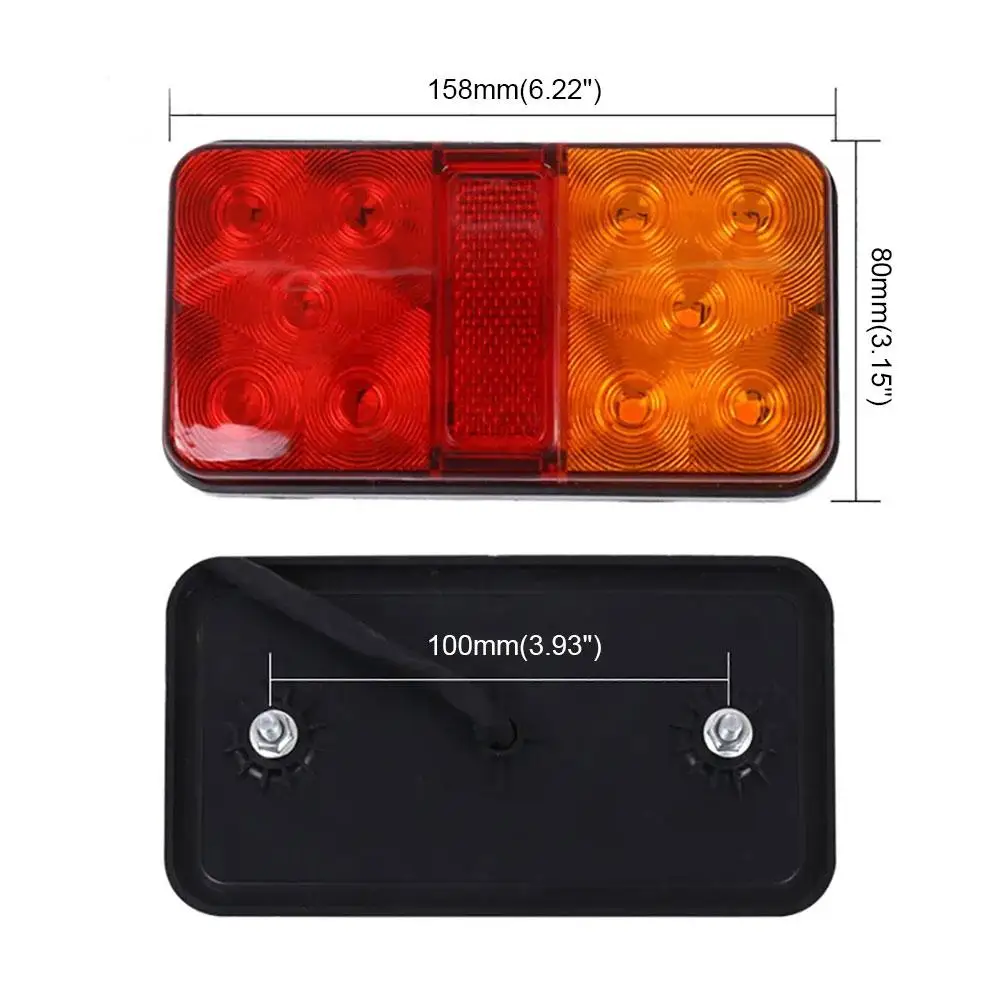 1Pair 12V/24V Rear Stop LED Lights Tail Brake Indicator Truck Van Lamp Trailer Light Waterproof For Trailer Caravans Boats