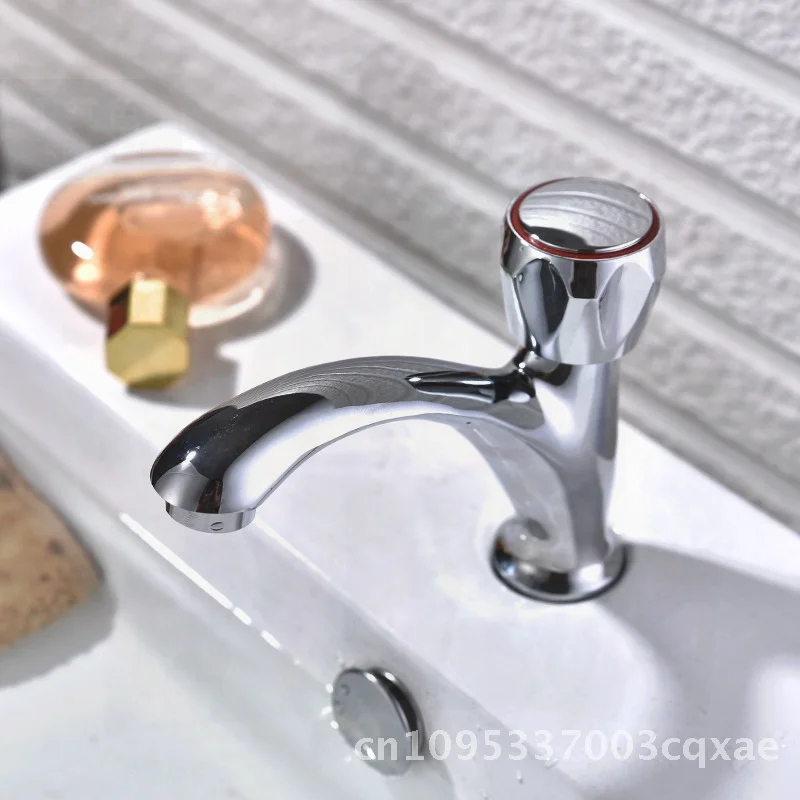 

All Copper Single Handle Cold Water Faucet for Bathroom Basin Home Balcony Wall-Mounted Modern Minimalist Design