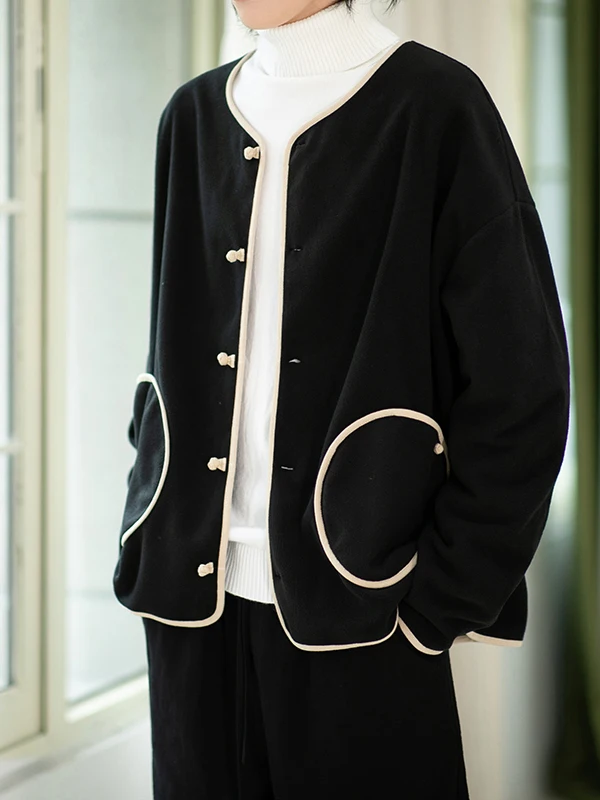 

Thiened Fce Повседневная куртка без подкладки для пар, осень-зима, ветрозащитная, на пуговицах, свободная посадка в китайском стиле, мужская и женская...