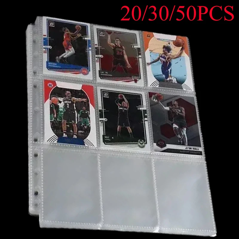 

20/30/50PCS Large Capacity 11 Holes 9 Pockets Loose-leaf Album Binder Suitable for Game Cards Trading Cards Stickers Stamps Etc.
