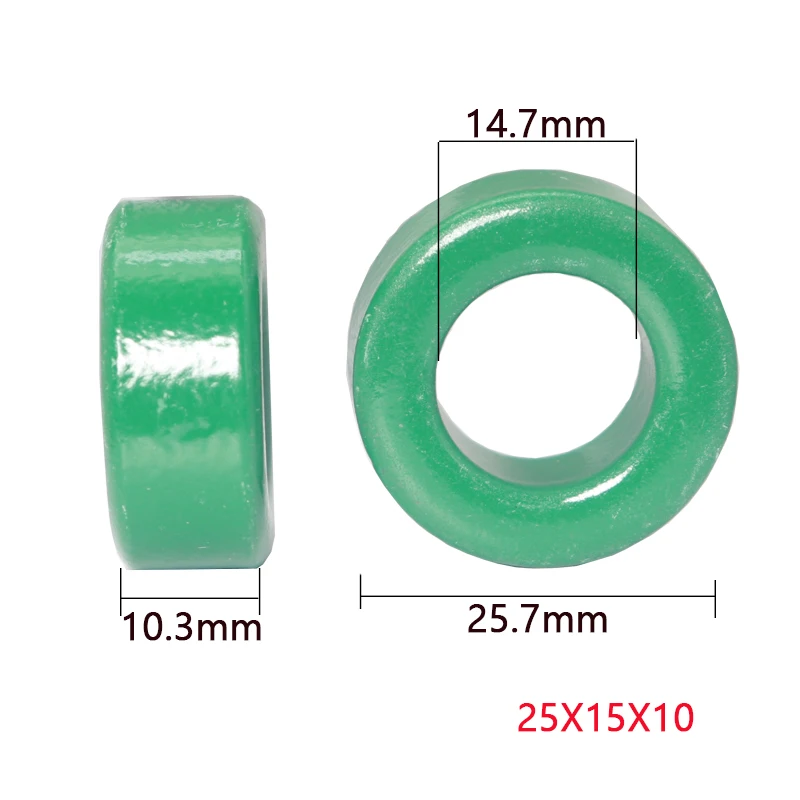 【3-1PCS】25x15x10mm 25*15*10mm Toroid Core Ferrite Chokes Ring Iron Powder Inductor Ferrite Rings  for Power Transformers