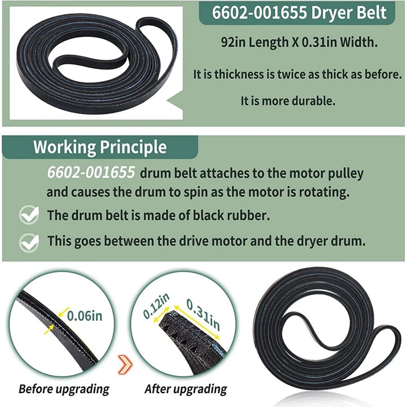 dryer parts Dryer Repair Kit Dryer Includes DC97-16782A Dryer Roller DC93-00634A Idler Pulley 6602-001655 Dryer Belt,