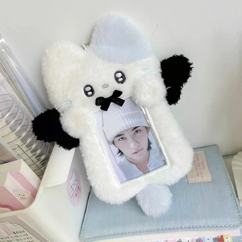Cute Cartoon Plush Kpop Album Card Holder Bus Card Bank ID Card Protective Display Sleeves Students Bag Pendant Gift