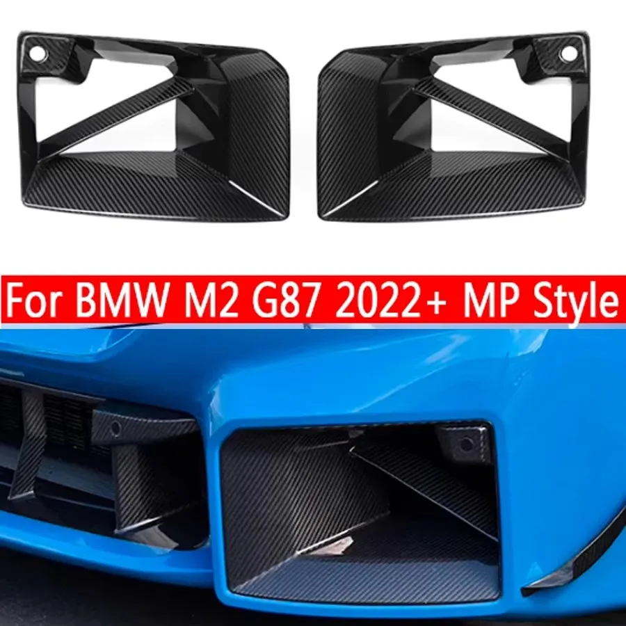 

For BMW M2 G87 2022+ Carbon Fiber tuyere Front Bumper Air Vent Cover Trim Foglamp Mesh Grill MP Style Car Accessories body kit