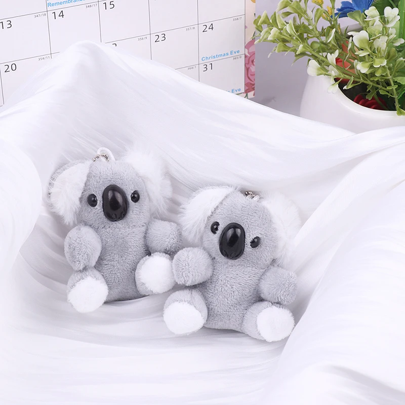 Porte-clés en peluche Koala et ours gris, petit animal en peluche, jouets beurre, cadeaux d'anniversaire mignons