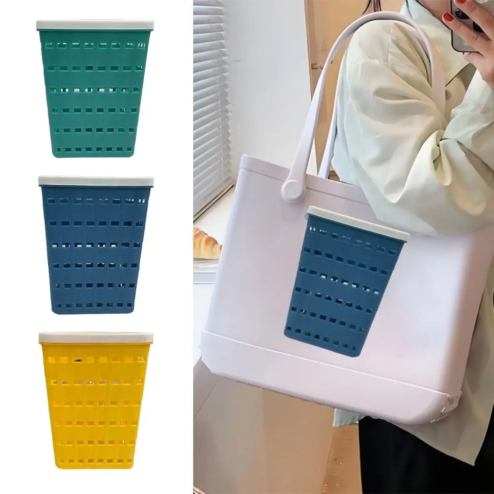 クリエイティブ DIY 収納バスケットハンドバッグ調節可能なカップホルダーボッグバッグ用中空ポータブルビーチホールバッグアクセサリーボッグバッグ用