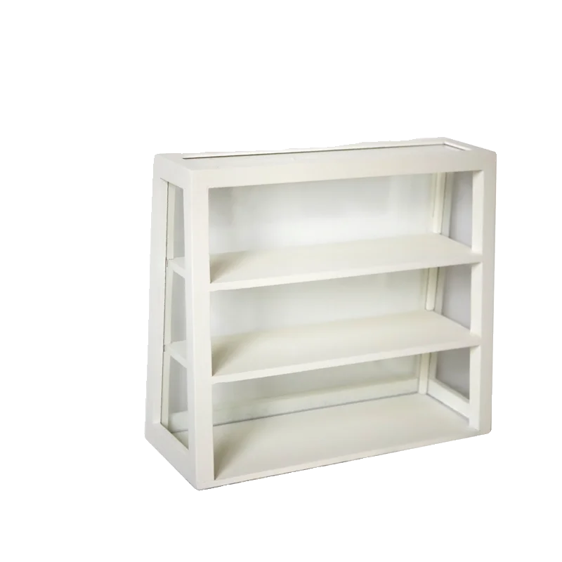 Organisateur de bureau de ferme en bois massif, étagère de rangement multi- niveaux pour cosmétiques et tasses, vitrine rustique pour objets de collection/Figurines