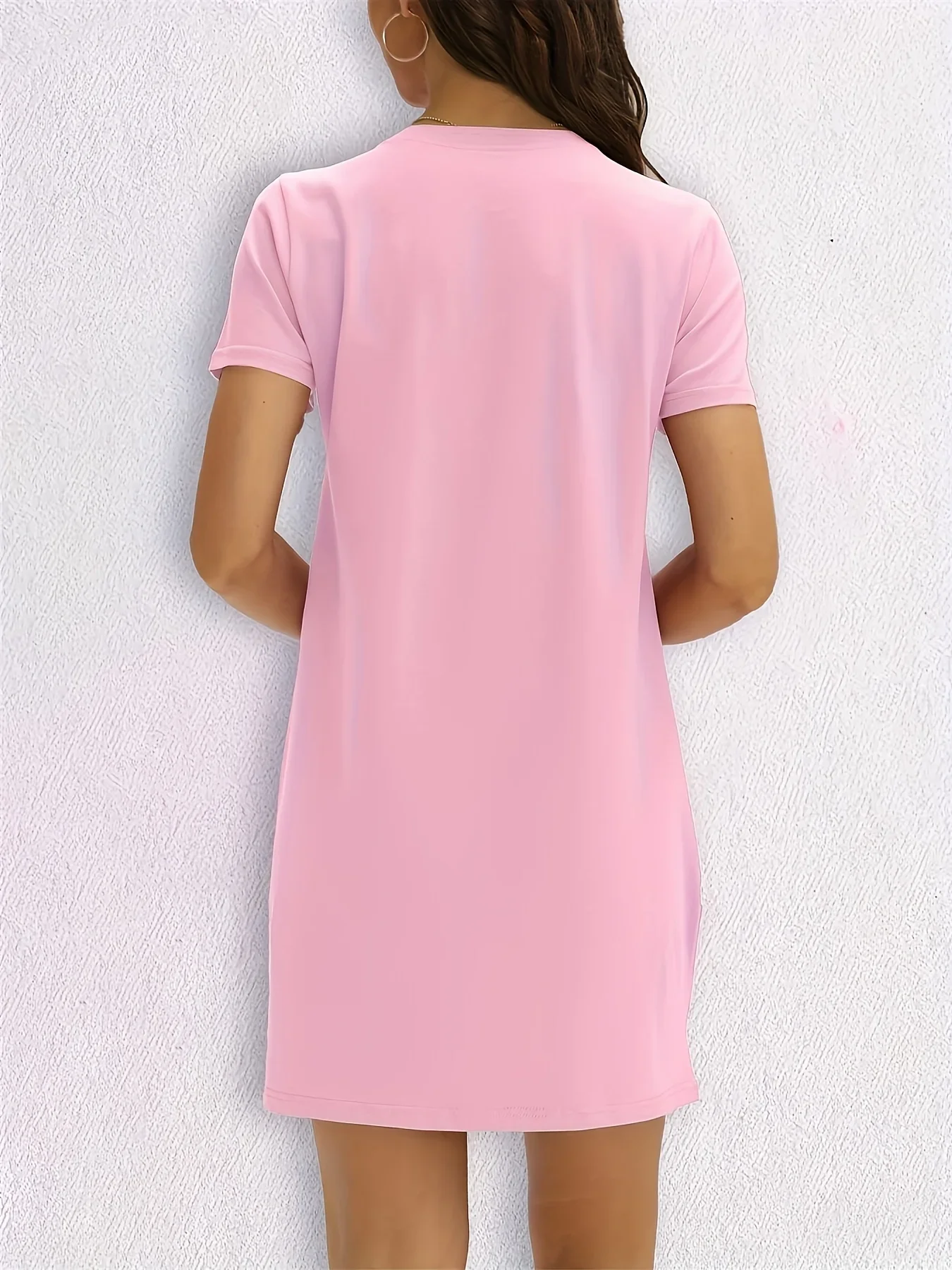 Robe t-shirt graphique Paris décontractée pour femmes, manches courtes, col rond, coupe ample, printemps et été