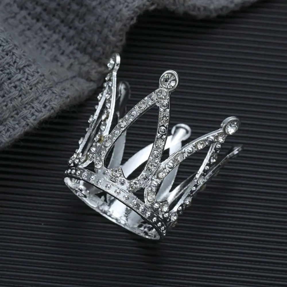 

Metal Mini Crown Cake Topper Romantic Cute Crystal Rhinestone Tiara Heart DIY Cake Decoration Hair Accessories