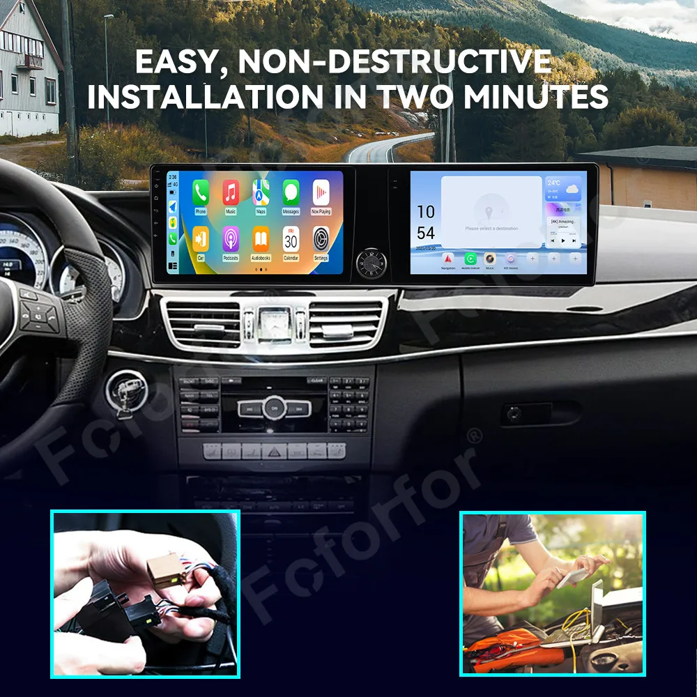

Dual 10.1 Inch Car Radio CarPlay Android 13.0 For Mercedes Benz 2013-2015 HD Screen Multimedia Player GPS Navigation Head Unit-