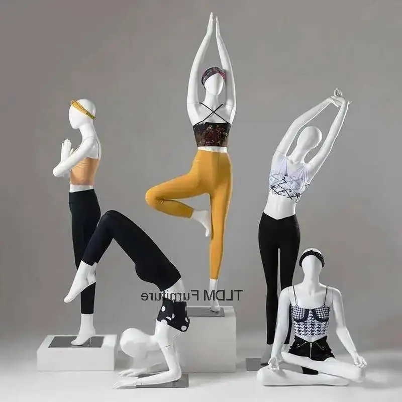 

Model Clothing Clothing Mannequins Female Store Yoga Rack Full Body Female Exercise Display for Women's Clothing with Metal Base