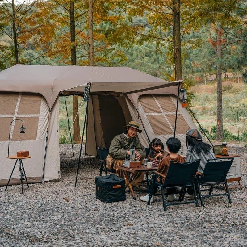 

Outdoor Luxury Camping Tent 6-8 Person 2 Rooms 1 Hall Large Space Automatic High Quality