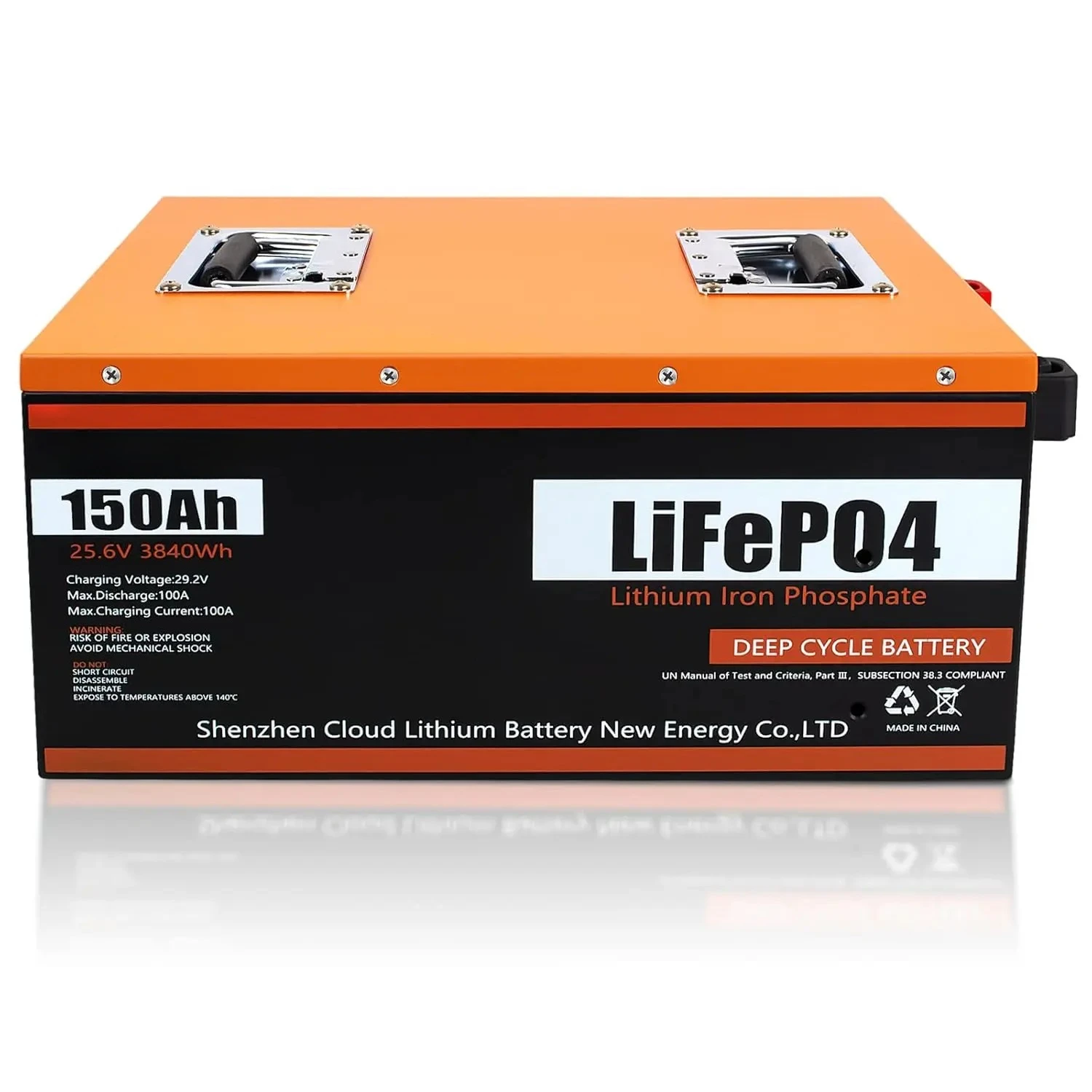 

24V 150Ah LiFePO4 Battery Deep Cycle 3.84kWh 100A BMS 6000 Cycles 10yr Solar RV Marine Backup Customized