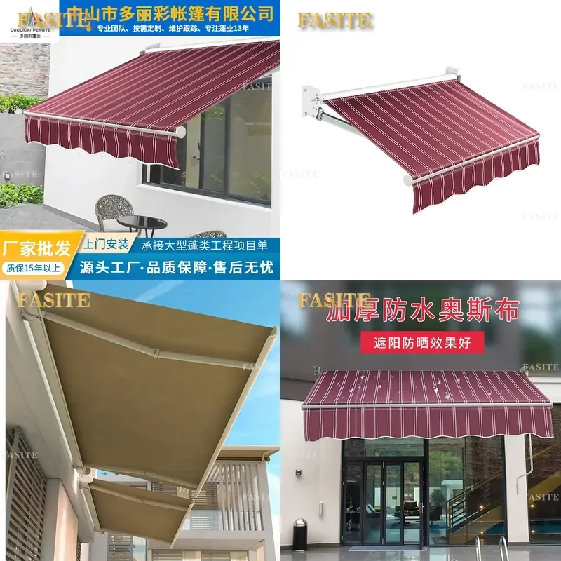 For Aluminum Alloy Telescopic Awning Electric Remote Control Balcony Outdoor Canopy Weatherproof Sunshade Patio Garden