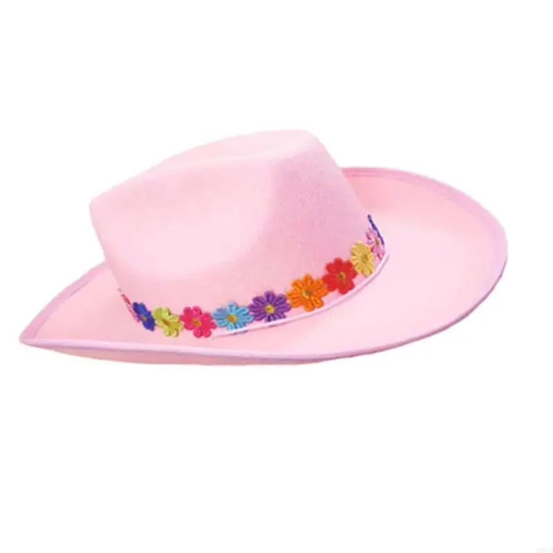 M6CD สไตล์ตะวันตกหมวกหญิง Cowgirls หมวกเครื่องแต่งกายอุปกรณ์เสริม PARTY Headdress