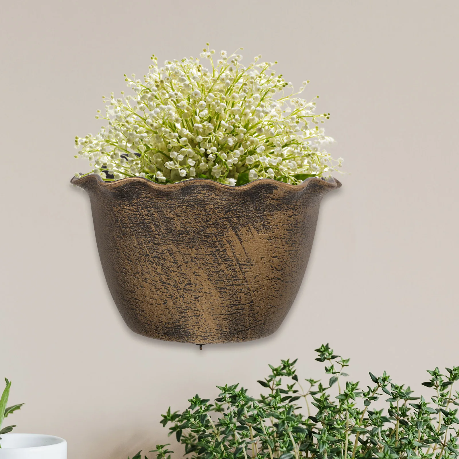 

Hanging Basket Basin Wall Planter Indoor Flower Pot Holder Holders for outside Planters Terrace Pots