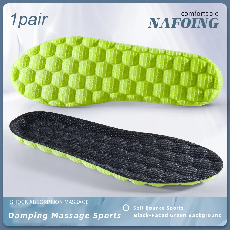 Sport Insoles for Shoes 4D Shock Absorption Deodorant Breathable Cushion Running Insoles for Feet Man Women