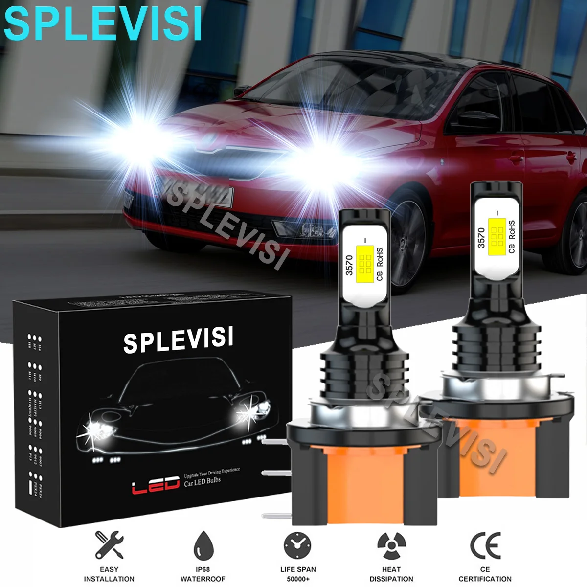 2 sztuk biały LED reflektor światła drogowe żarówki 6000K nadające się do Skoda Rapid Hatchback Spaceback 2012 2013 2014 2015 2016