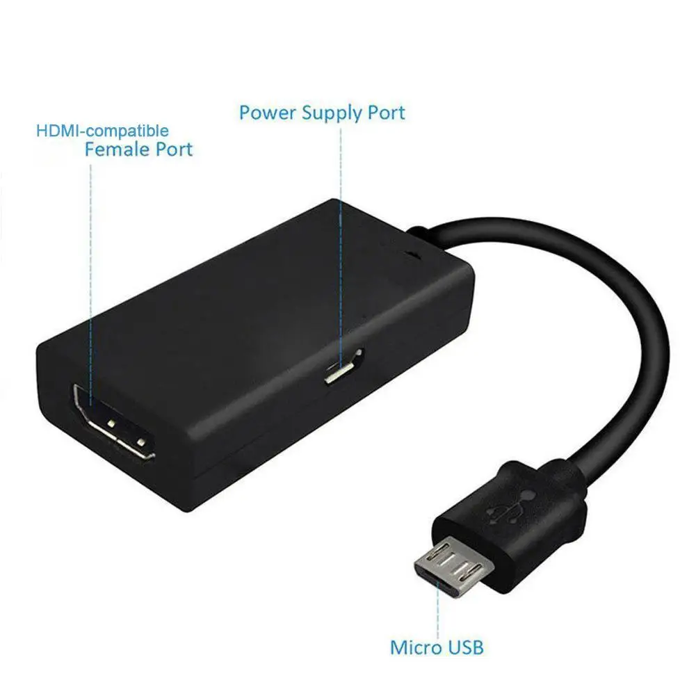 كابل محول عالمي MHL Micro USB إلى HDMI متوافق مع Micro USB 2.0 MHL إلى كابل HD 1080P محول صغير محول اتصال