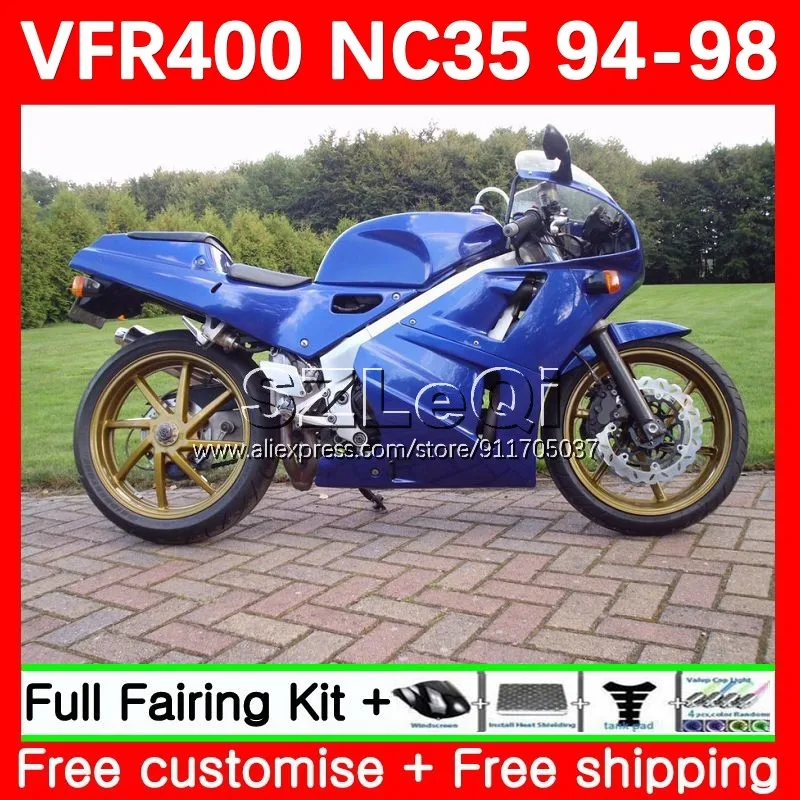 VFR400R For HONDA VFR400 RVF VFR 400 R RR 400R Gloss blue 94 95 96 97 98 65No.39 RVF400R NC35 1994 1995 1996 1997 1998 Fairing