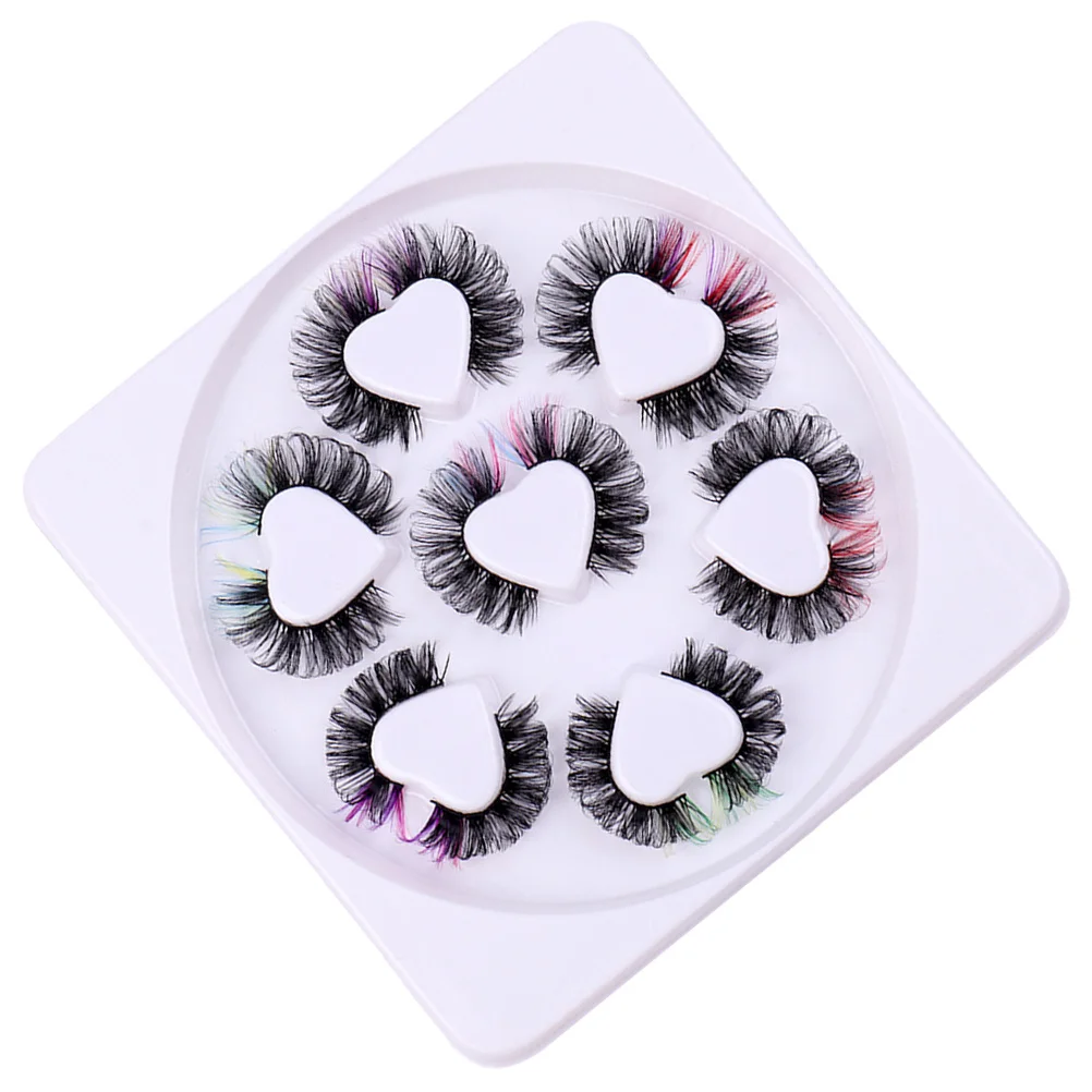 7 ペアのカラーラッシュエクステンション軽量ナチュラルカーリーフェイクラッシュ女性のための特別な機会 DIY 目の強化装飾